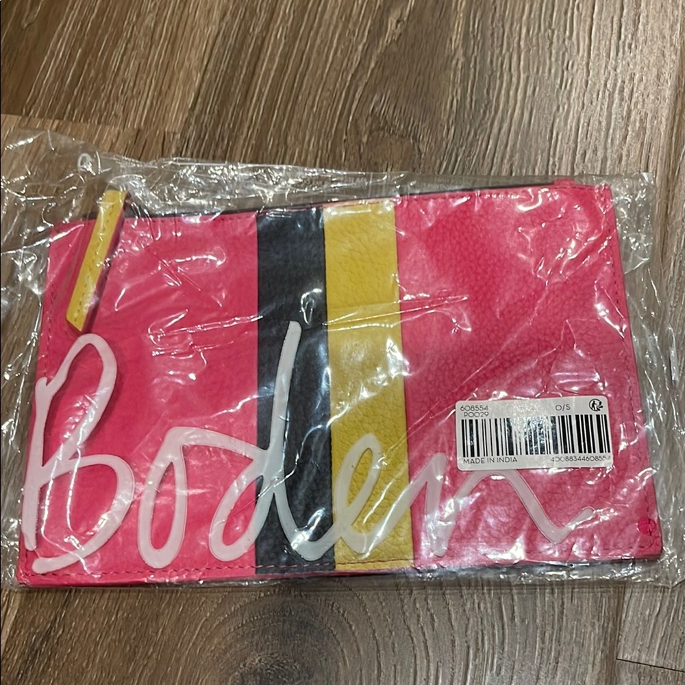 Boden Pink Yellow Black Clutch